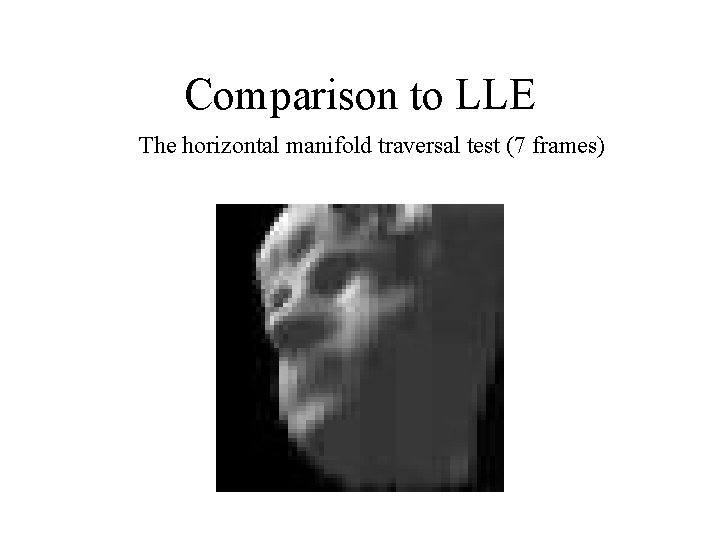 Comparison to LLE The horizontal manifold traversal test (7 frames) 