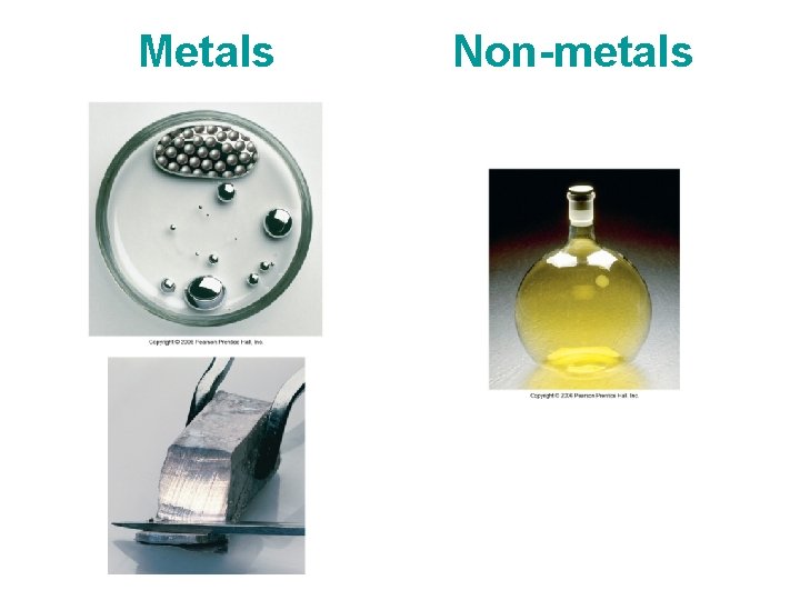 Metals Non-metals 