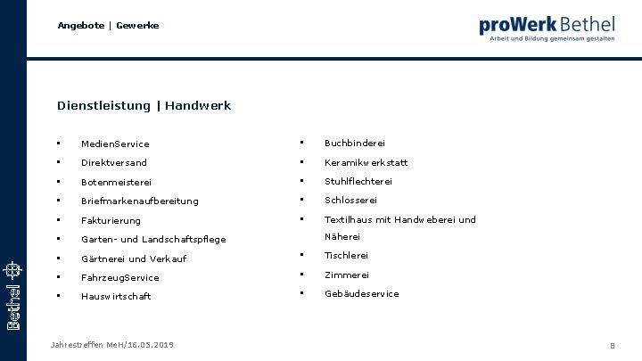 Angebote | Gewerke Dienstleistung | Handwerk • Medien. Service • Buchbinderei • Direktversand •