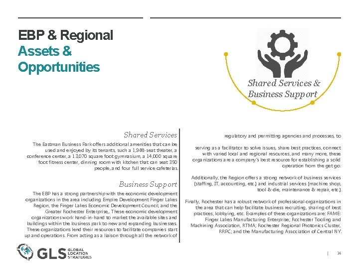 EBP & Regional Assets & Opportunities Shared Services & Business Support Shared Services regulatory
