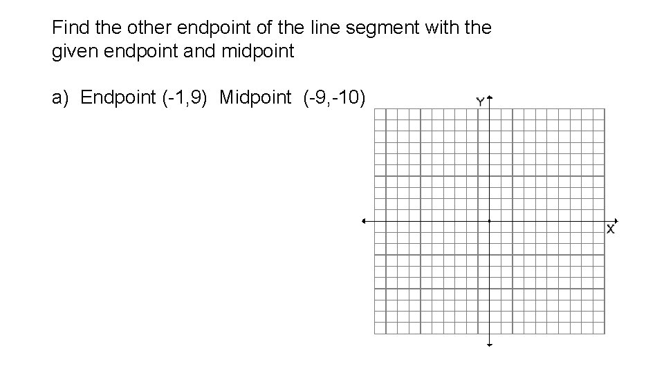 Find the other endpoint of the line segment with the given endpoint and midpoint