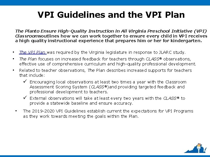 Virginia Preschool Initiative VPI Guidelines Webinar May 23