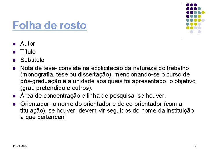 Folha de rosto l l l Autor Título Subtítulo Nota de tese- consiste na