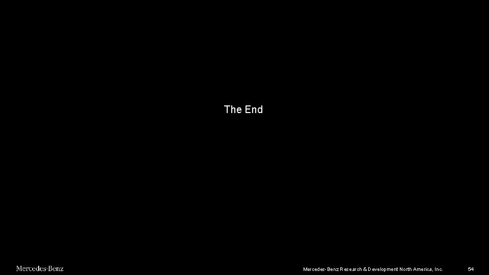 The End Mercedes-Benz Research & Development North America, Inc. 54 The End Mercedes-Benz Research & Development North America, Inc. 54