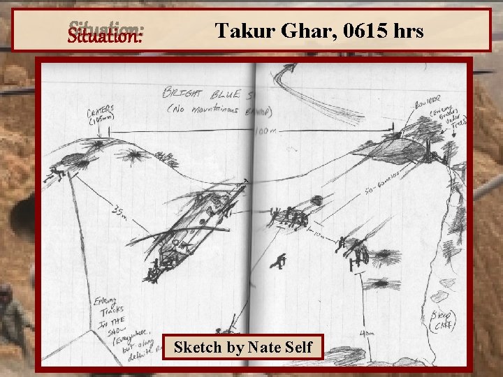Situation: Takur Ghar, 0615 hrs Sketch by Nate Self 
