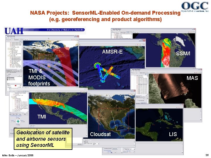 NASA Projects: Sensor. ML-Enabled On-demand Processing (e. g. georeferencing and product algorithms) AMSR-E SSM/I