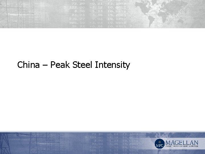 China – Peak Steel Intensity 