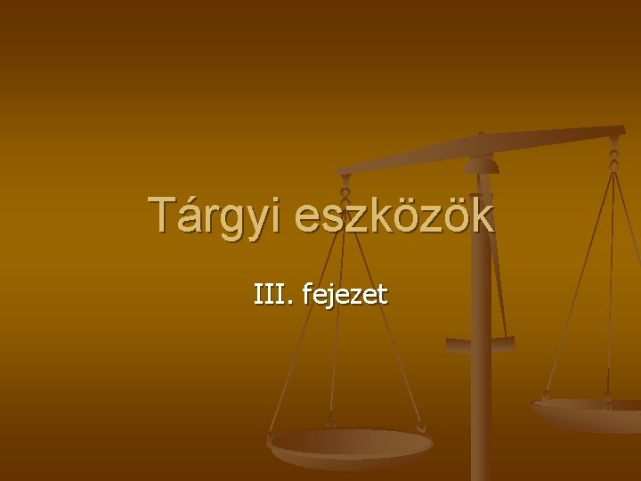 Tárgyi eszközök III. fejezet 