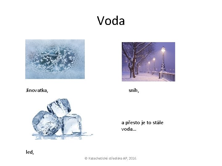 Voda Jinovatka, sníh, a přesto je to stále voda… led, © Katechetické středisko AP,