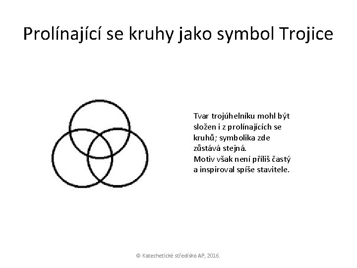 Prolínající se kruhy jako symbol Trojice Tvar trojúhelníku mohl být složen i z prolínajících