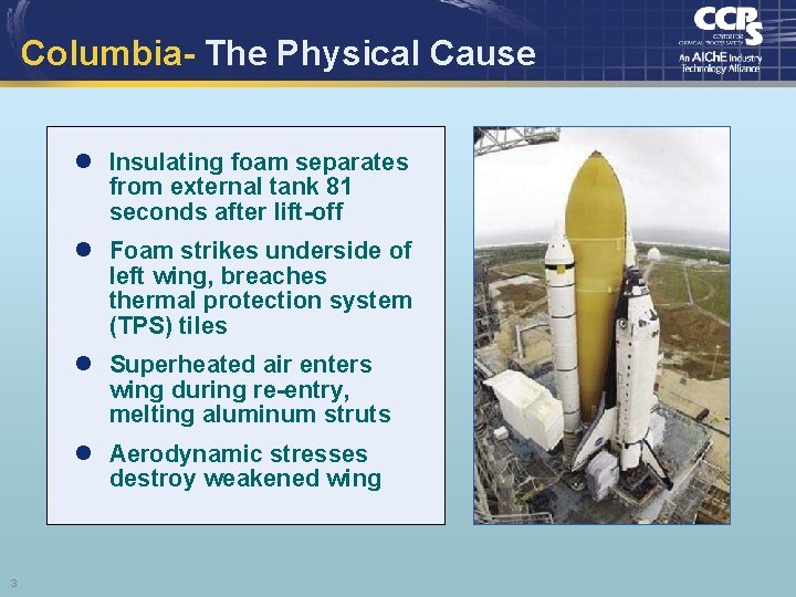 Columbia- The Physical Cause l Insulating foam separates from external tank 81 seconds after
