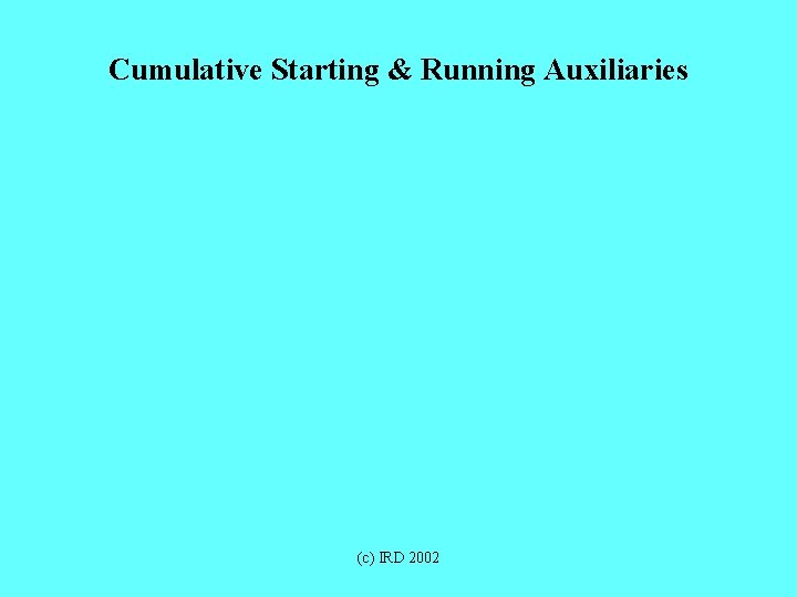 Cumulative Starting & Running Auxiliaries (c) IRD 2002 