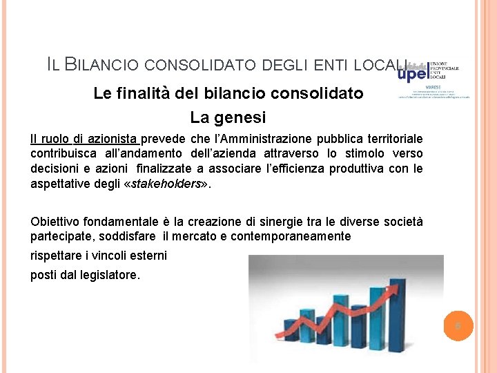 IL BILANCIO CONSOLIDATO DEGLI ENTI LOCALI Le finalità del bilancio consolidato La genesi Il