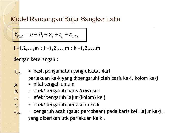 Model Rancangan Bujur Sangkar Latin 