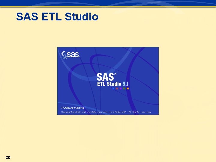 SAS ETL Studio 20 SAS ETL Studio 20