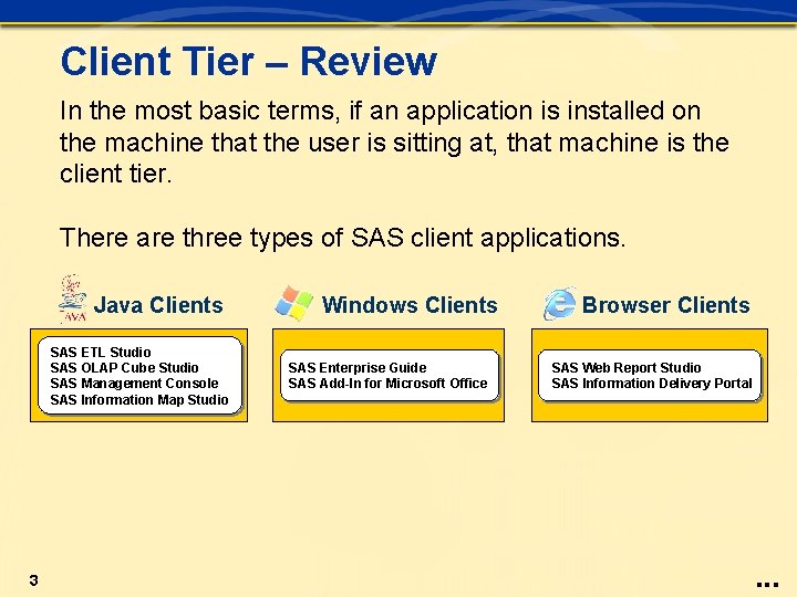 Client Tier – Review In the most basic terms, if an application is installed Client Tier – Review In the most basic terms, if an application is installed