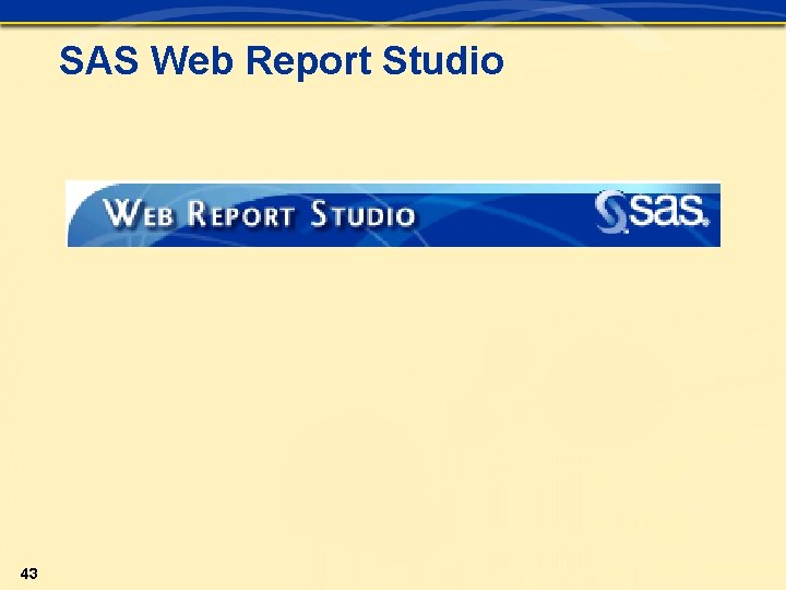 SAS Web Report Studio 43 SAS Web Report Studio 43