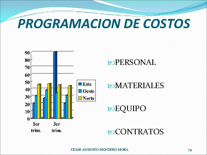 PROGRAMACION DE COSTOS PERSONAL MATERIALES EQUIPO CONTRATOS CESAR AUGUSTO MONTERO MORA 79 