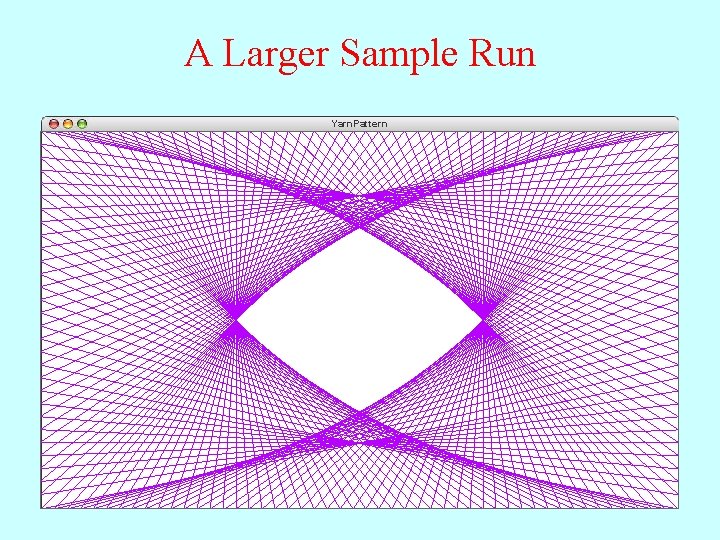 A Larger Sample Run Yarn. Pattern 
