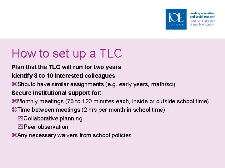 How to set up a TLC Plan that the TLC will run for two
