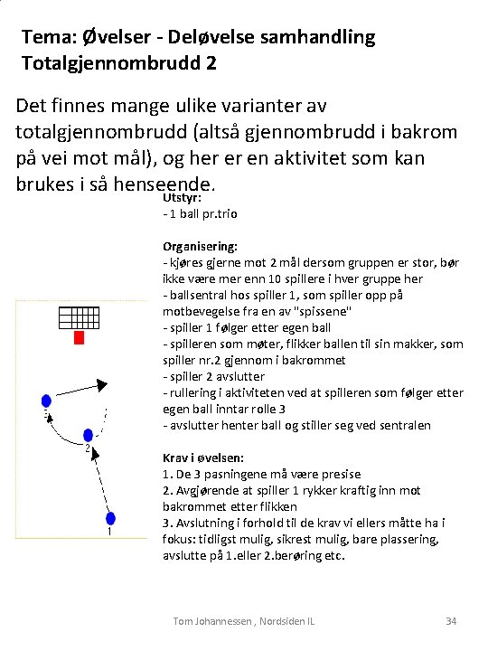 Tema: Øvelser - Deløvelse samhandling Totalgjennombrudd 2 Det finnes mange ulike varianter av totalgjennombrudd