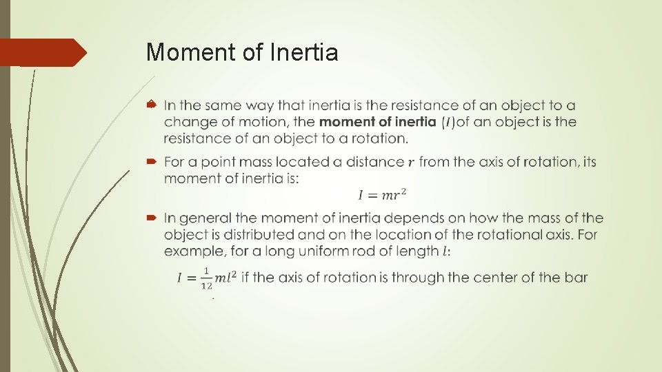Moment of Inertia 