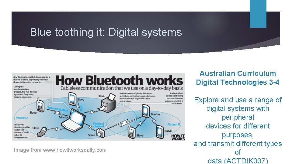 Blue toothing it: Digital systems Australian Curriculum Digital Technologies 3 -4 Image from www.