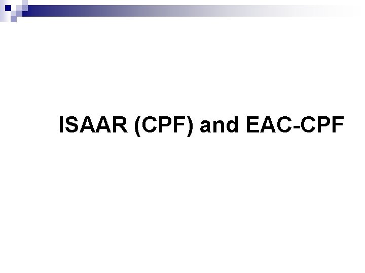 ISAAR (CPF) and EAC-CPF 