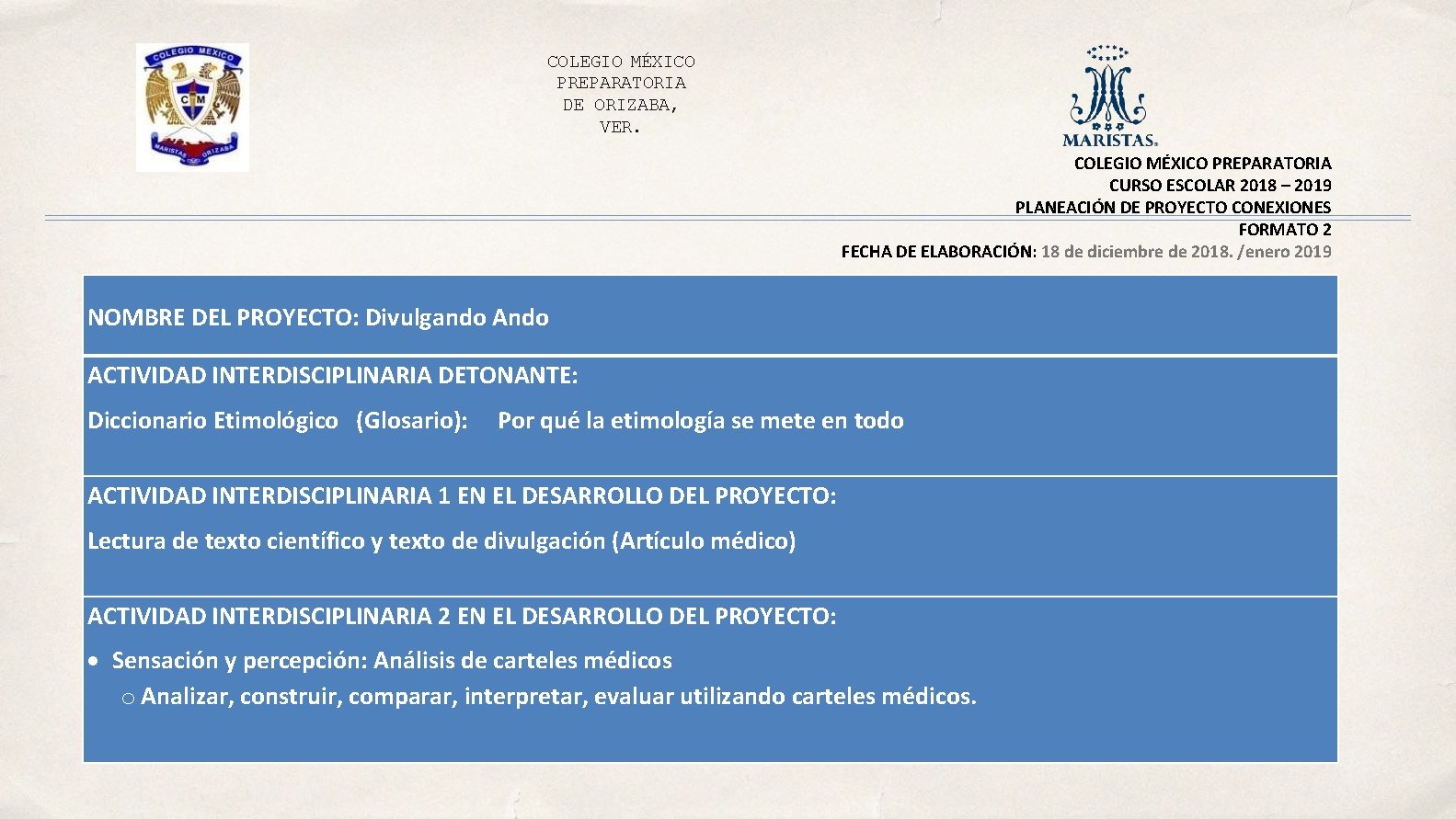 COLEGIO MÉXICO PREPARATORIA DE ORIZABA, VER. COLEGIO MÉXICO PREPARATORIA CURSO ESCOLAR 2018 – 2019