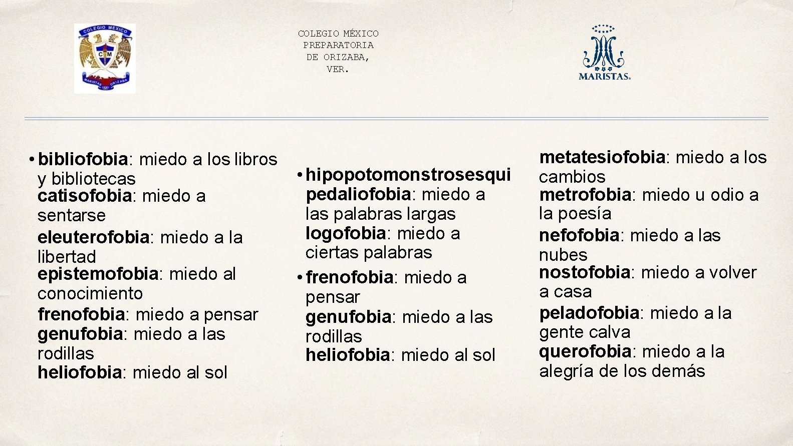 COLEGIO MÉXICO PREPARATORIA DE ORIZABA, VER. • bibliofobia: miedo a los libros y bibliotecas