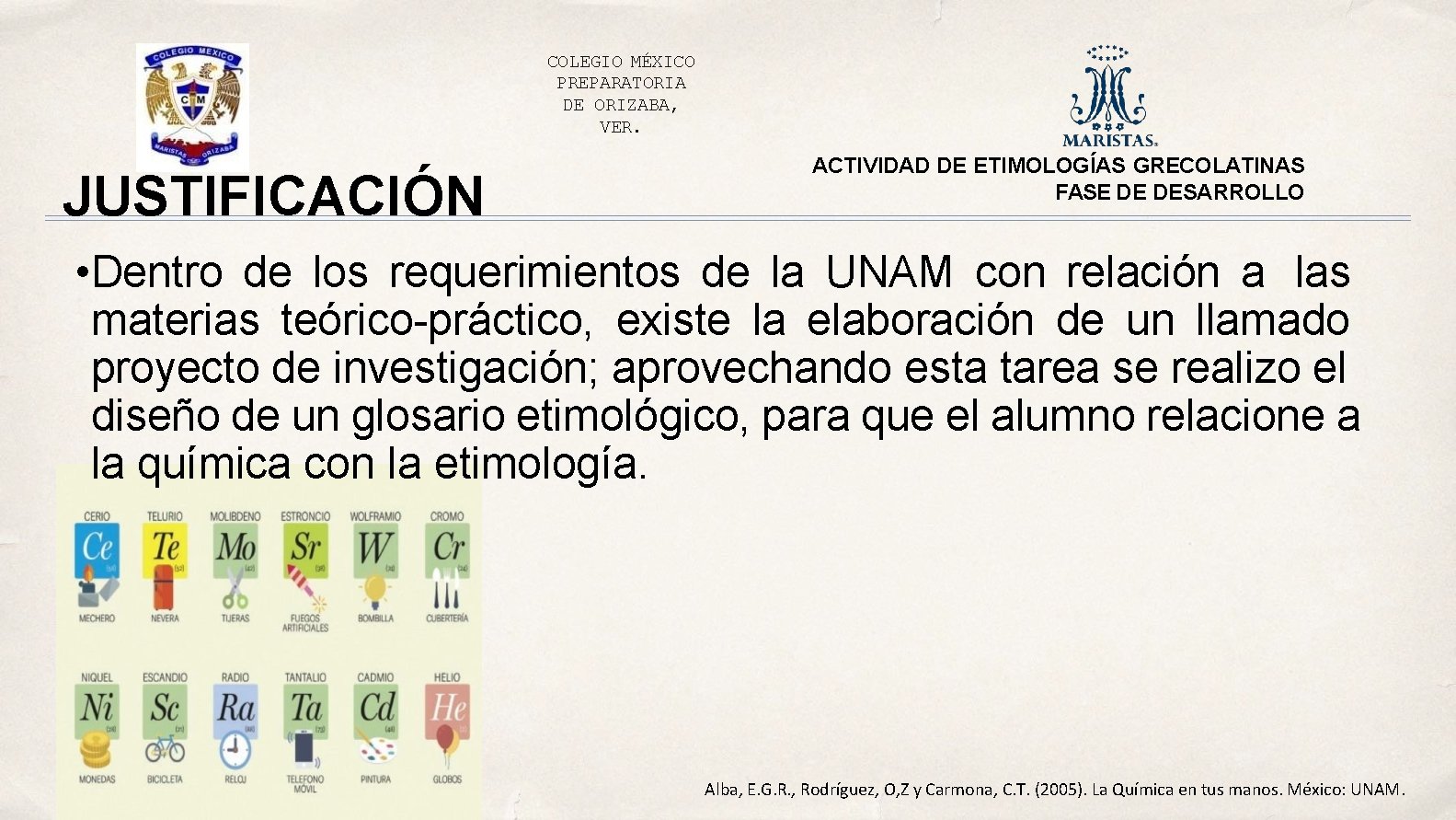 COLEGIO MÉXICO PREPARATORIA DE ORIZABA, VER. JUSTIFICACIÓN ACTIVIDAD DE ETIMOLOGÍAS GRECOLATINAS FASE DE DESARROLLO