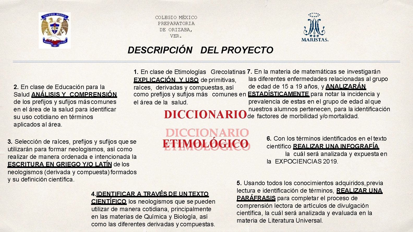 COLEGIO MÉXICO PREPARATORIA DE ORIZABA, VER. DESCRIPCIÓN DEL PROYECTO 2. En clase de Educación