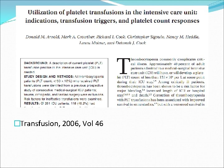 �Transfusion, 2006, Vol 46 