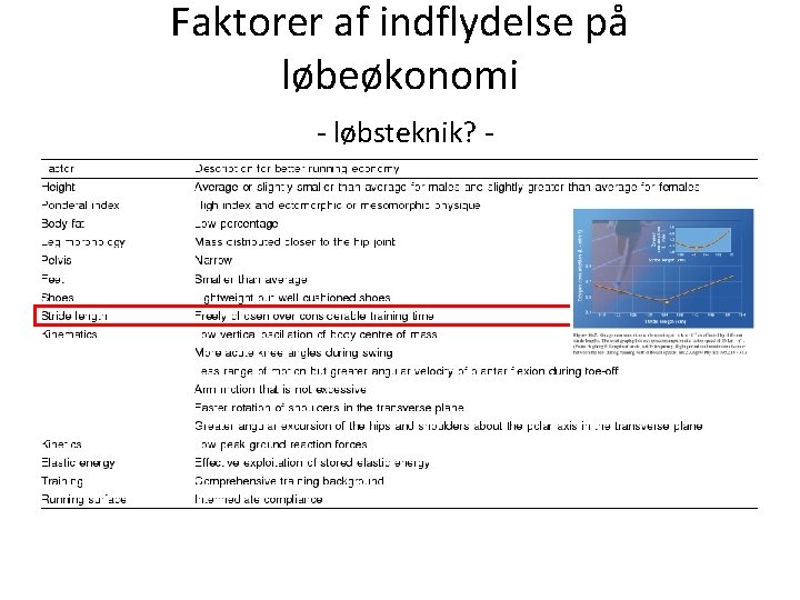 Faktorer af indflydelse på løbeøkonomi - løbsteknik? - Faktorer af indflydelse på løbeøkonomi - løbsteknik? -