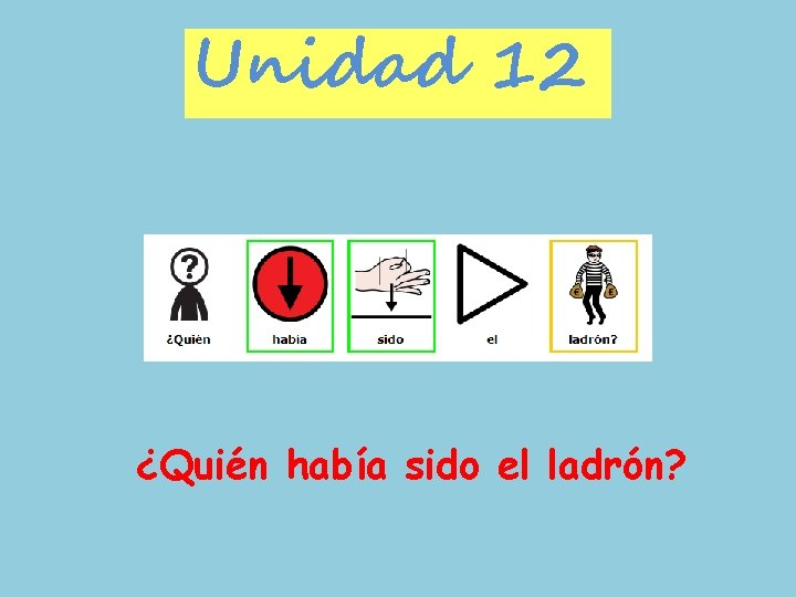 Unidad 12 ¿Quién había sido el ladrón? 