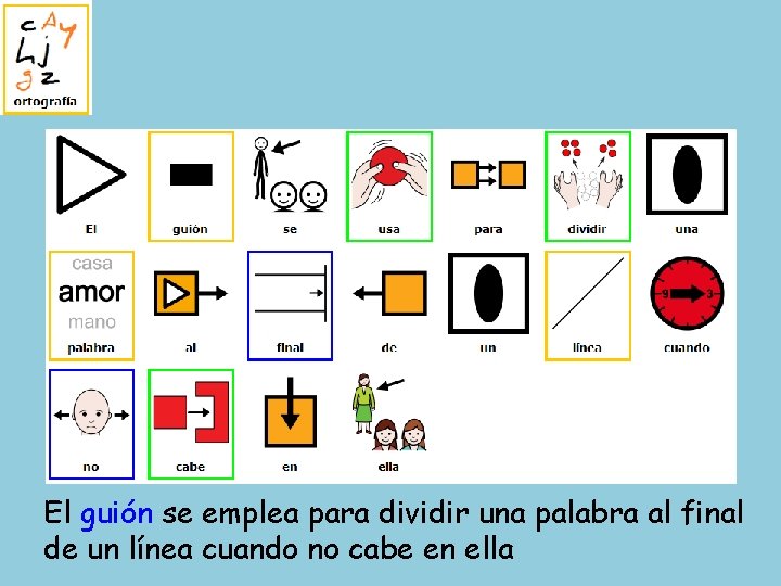 El guión se emplea para dividir una palabra al final de un línea cuando