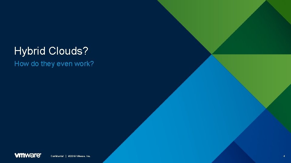 Hybrid Clouds? How do they even work? Confidential │ © 2018 VMware, Inc. 4