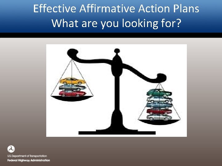 Effective Affirmative Action Plans What are you looking for? 