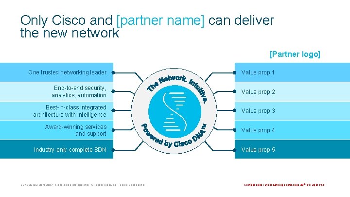 Only Cisco and [partner name] can deliver the new network [Partner logo] One trusted