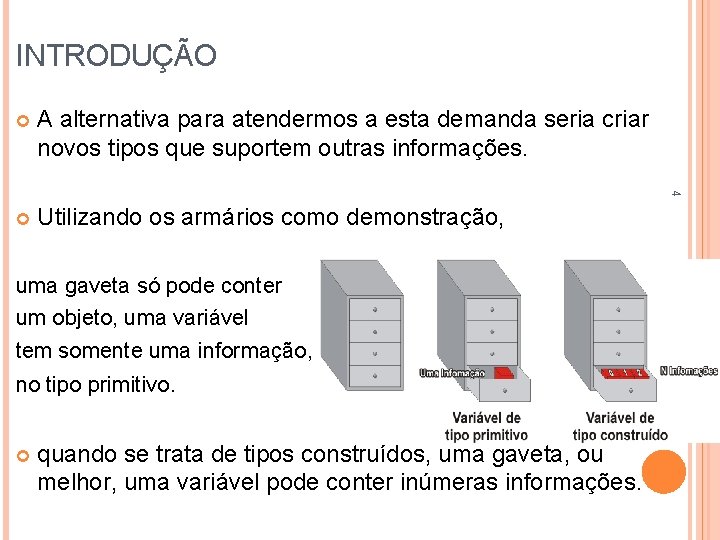 INTRODUÇÃO A alternativa para atendermos a esta demanda seria criar novos tipos que suportem