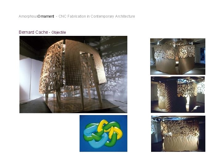 Amorphous. Ornament - CNC Fabrication in Contemporary Architecture Bernard Cache - Objectile 