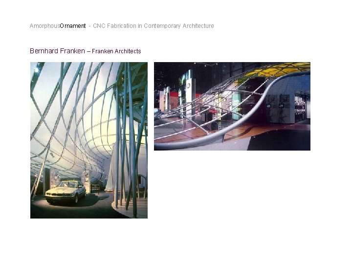 Amorphous. Ornament - CNC Fabrication in Contemporary Architecture Bernhard Franken – Franken Architects 