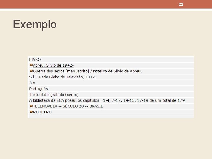 22 Exemplo 22 Exemplo