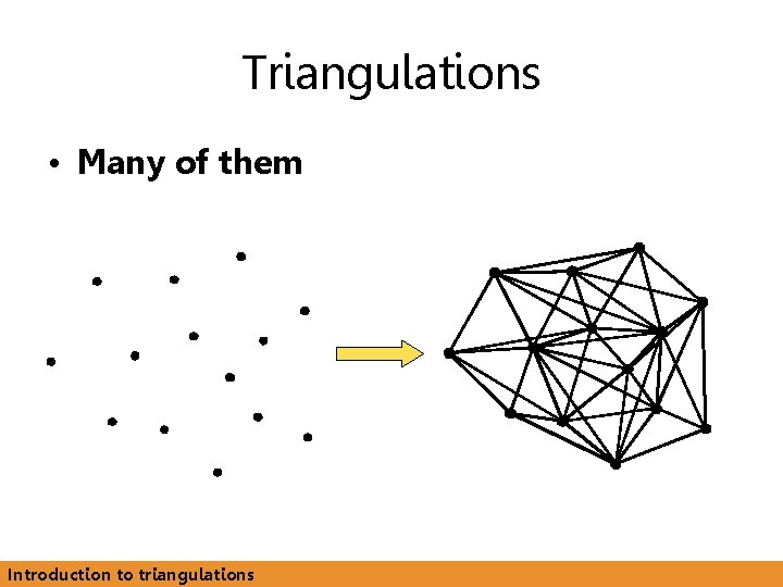 Triangulations • Many of them Introduction to triangulations 