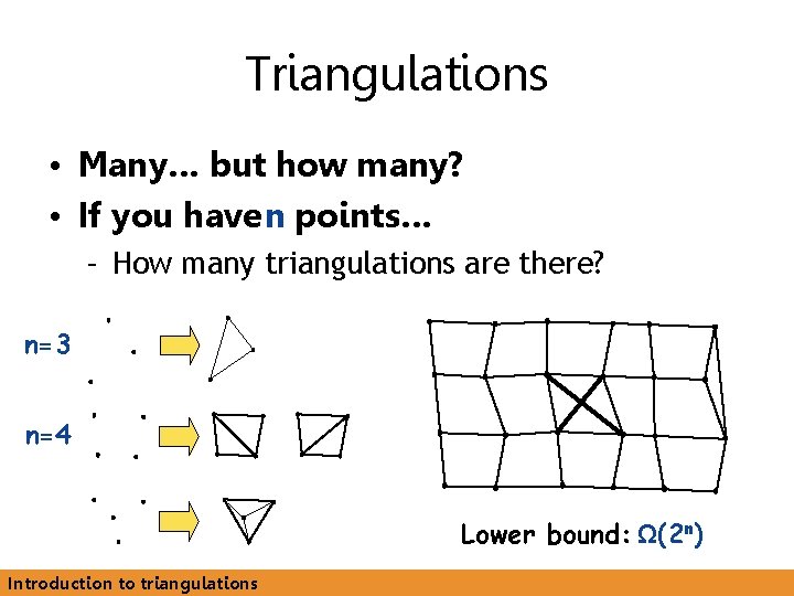 Triangulations • Many… but how many? • If you have n points… – How