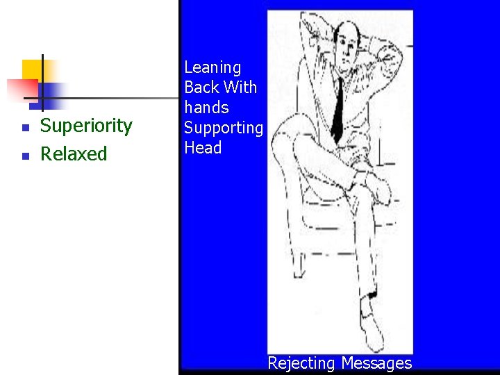 n n Superiority Relaxed Leaning Back With hands Supporting Head Rejecting Messages  n n Superiority Relaxed Leaning Back With hands Supporting Head Rejecting Messages