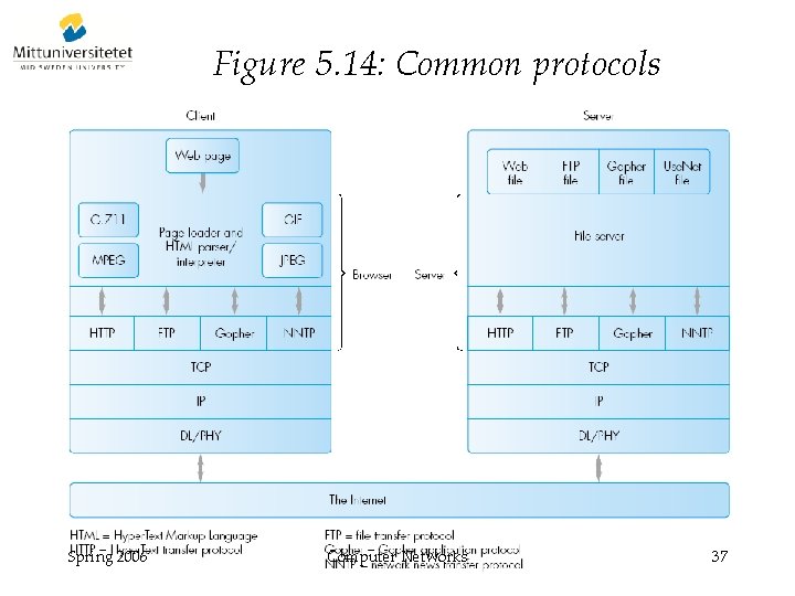 Figure 5. 14: Common protocols Spring 2006 Computer Networks 37 