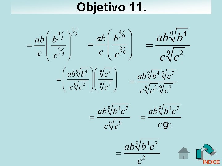 Objetivo 11. ÍNDICE Objetivo 11. ÍNDICE