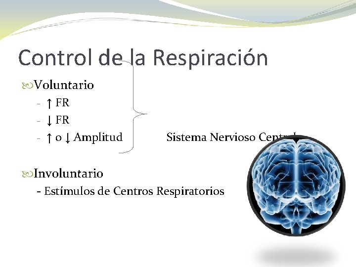 Control de la Respiración Voluntario - ↑ FR - ↓ FR - ↑ o
