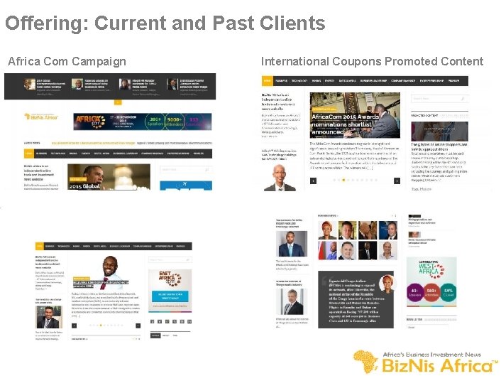 Offering: Current and Past Clients Africa Com Campaign International Coupons Promoted Content 